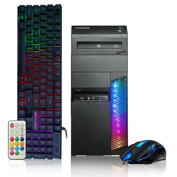 HP RGB Gaming PC Desktop Computer - Intel Quad I7 up to 3.8GHz, 16GB  Memory, 128G SSD + 2TB, Radeon RX 580 8G, RGB Keyboard & Mouse, DVD, WiFi 