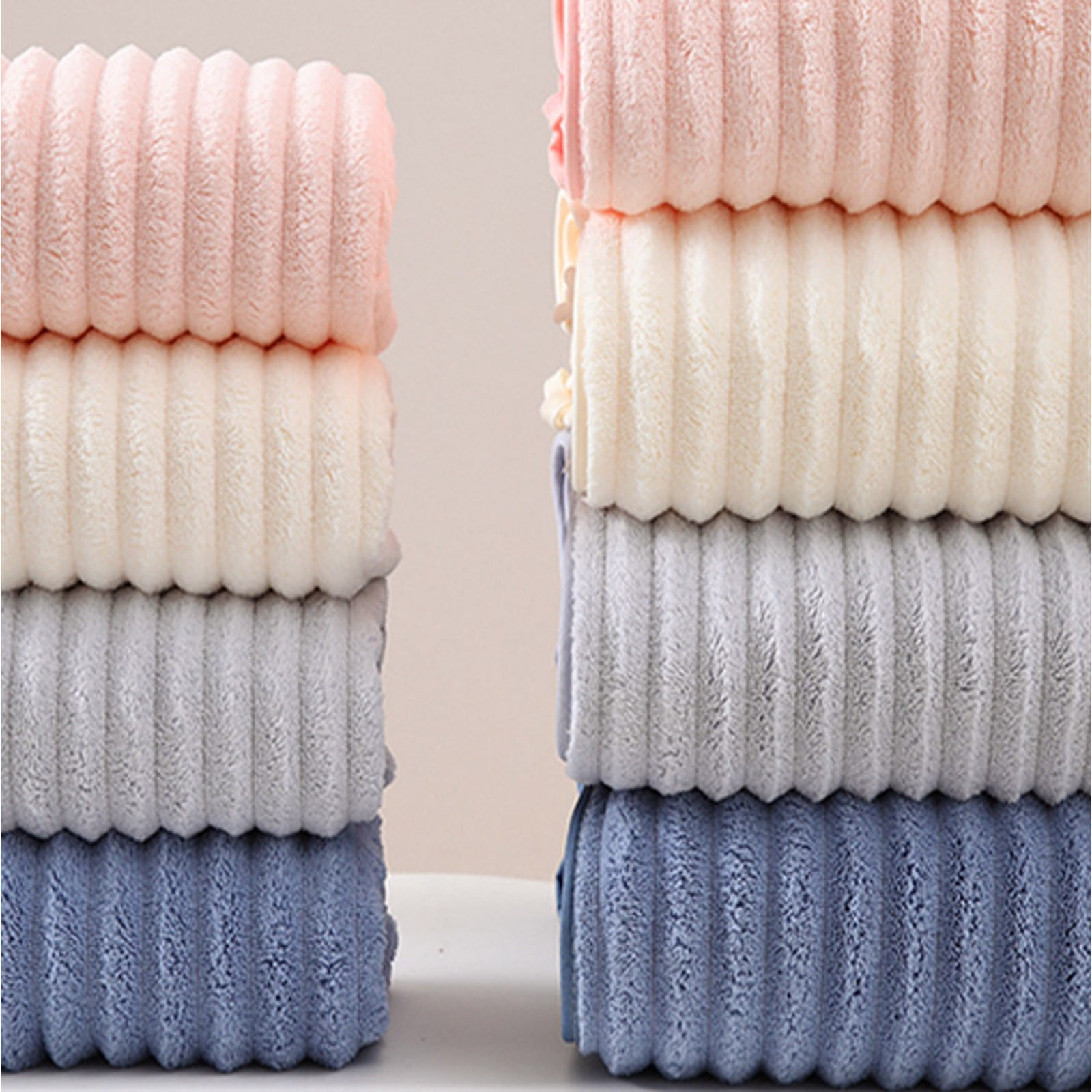 Soft Microfiber Bath Towels Extra Large - Ultra Soft Ribbed Oversized Quick Drying Highly Absorbent Towels for Bathroom, Spa, Beach, Pool, Gym, Hotel & Home Use
