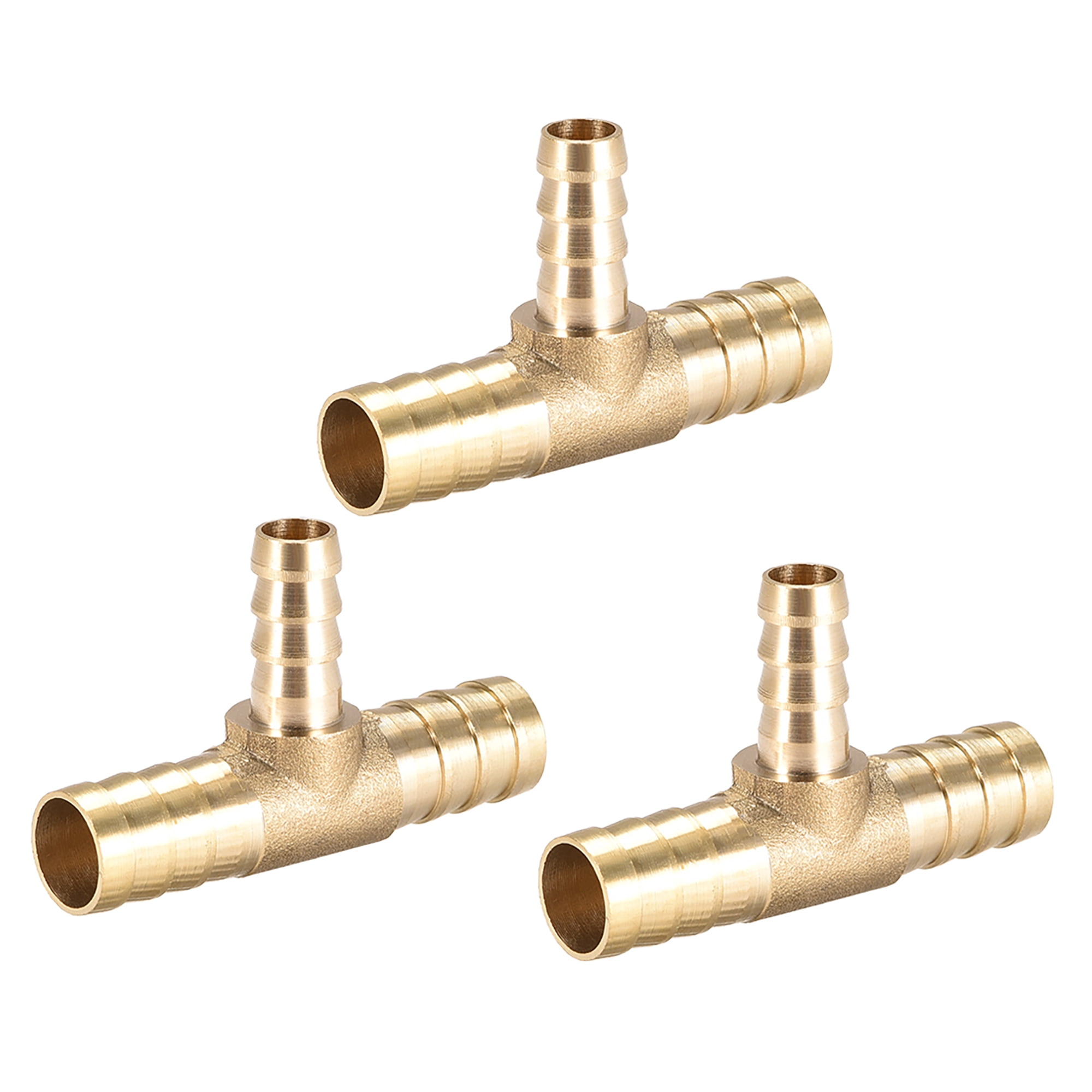 8mm12mm8mm Tee 3Way Brass Fitting Hose Barb Fuel Connector 5/16" to