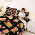 thumbnail image 3 of Erosebridal Cartoon Capybara Full Size Sheets 4-Piece For Kids,Kawaii Animal With Funny Food Bed Sheets For Boys Girls,Super Cozy Room Decor, 3 of 5