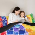 thumbnail image 4 of Manfei Ink Rainbow Queen Comforter Set, Modern Oil Printing Comforter Sets Queen, Yellow Blue, Black Reversible, 3-Piece, 1 Comforter and 2 Pillowcases, 4 of 7