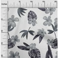 thumbnail image 1 of oneOone Cotton Poplin Light Gray Fabric Floral & Leaves Tropical Sewing Material Print Fabric By The Yard 42 Inch Wide, 1 of 4