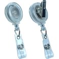 thumbnail image 1 of LAICAIW Lot de 100 Moulinets de Badge Rétractables avec Pince, Pinces pour Badges, Moulinet de Badge Rétractable avec Sangle en Vinyle Transparent et Pivot Crocodile, Distributeur Sans Torsion (Transparent), 1 of 7