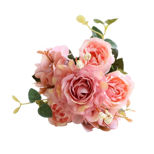 Decoraciones de San Valentín para el Hogar, Seda Artificial Falsas Flores Ramo de Boda Decoración Nupcial, 30cm de Largo Peón Vibrante para Piezas Centrales, Peones Flores Artificiales