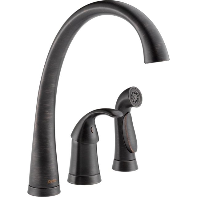 Delta Pilar Grifo de cocina con tecnología Touch2O y rociador , Estándar, 1.375, Venetian Bronze DELTA FAUCET NA