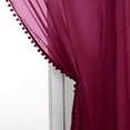 thumbnail image 4 of Pom-Pom Tassel Window Drapes, (Set of 2) Multipurpose Sheer Curtains, 60 X 84, Burgundy, 4 of 5