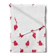 thumbnail image 2 of Valentine`s Day Soft Flannel Fleece Throw Blanket, Cartoon Hearts with Arrows Love Passion and Romance Pattern, Cozy Plush for Indoor and Outdoor Use, 50" x 60", Dark Coral Brown White, by Ambesonne, 2 of 5