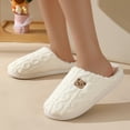thumbnail image 5 of YOUYEDIAN Cute Bear Slippers for Women Men Fuzzy Plush Winter Warm Orthopedic House Slippers Cartoon Indoor Shoes White US-8（EU-40）, 5 of 5