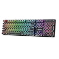 thumbnail image 2 of Redragon K710 Clavier Mécanique de Jeu Sans Fil Style Machine à Écrire, Bluetooth/2.4ghz/fil, Rétroéclairé RGB, Rechargeable, Interrupteur Bleu - Clic, Panneau Métallique, Touches Rondes, Noir, 2 of 8