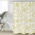 thumbnail image 2 of Extra Long Shower Curtain 72x96 Inch, Boho Yellow Floral Shower Curtain Waterproof Bathroom Decor Vintage Farmhouse Paisley Plant Leaf Fabric Bath Curtain Set Accessories with Hooks, 2 of 6