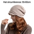 thumbnail image 2 of Harhinhe, 2 uds., sombrero corto para mujer, gorro con ala de calavera, gorro largo holgado y flexible, gorro de punto, gorro frío, gorro de pila, 2 of 5