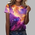 thumbnail image 1 of UPPADA T-Shirts d'Été pour Femmes à Imprimé Graphique, Col Ras du Cou, Décontractés, Manches Courtes, Coupe Ample, Chandails à Enfiler, Mode, Vacances, Plage, Blouses Multicolores, TTG, 1 of 4