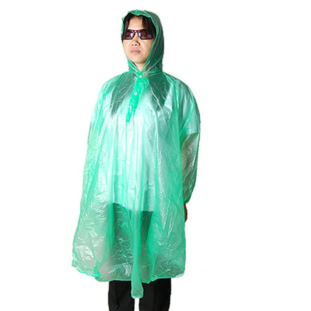 Hooded Green Plastic Rain Coat Poncho for Bicyclers - Walmart.com