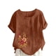 thumbnail image 1 of Camisetas de Manga Corta para las Mujeres Impreso Botón de Manga Corta Camiseta Blusa Poliéster, Ropa Casual Mirar Superior para las Mujeres, 1 of 4