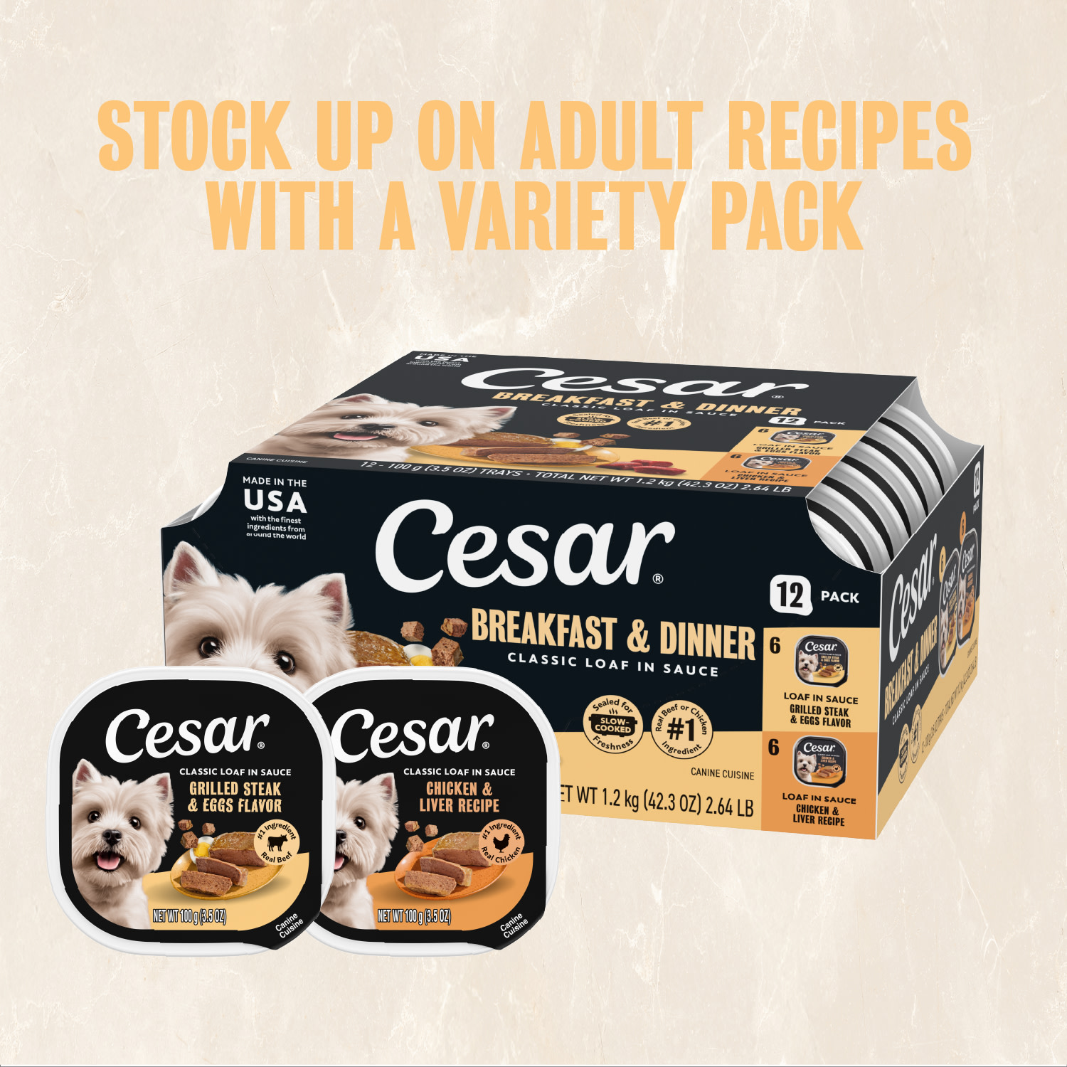Cesar Classic Loaf in Sauce Wet Dog Food Variety Pack photo 8