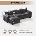 thumbnail image 2 of Ucloveria 116.5" L-Shaped Modular Sectional Couch With Ottoman, Cup Holders & Charging Ports - Chenille Cloud Couch, 4-Seat Deep Seat Sofa For Living Room, Apartment,Gray, 2 of 8