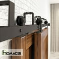 thumbnail image 4 of Homacer Black Rustic Double Track U-Shape Bypass Sliding Barn Door Hardware Kit, for Two/Double Doors, 6.6ft Long Flat Track, T-Shape Design Roller, Heavy Duty, for Interior & Exterior Use, 4 of 6