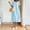 Light Blue, variant on Azrian Womens Plus Size Dresses Summer Fashion Solid Color Round Neck Short Sleeve Cotton Linen Dress