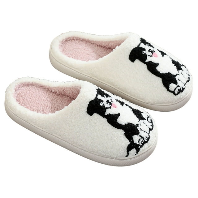 Leozcaa Pantoufles Mignonnes à Motif Animal pour Femmes Intérieur Extérieur en Mousse à Mémoire Pantoufle de Maison Douce Chaude Confortable Duveteuse Chaussures