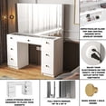thumbnail image 2 of Boahaus Venus White Makeup Vanity Desk (Gold Knobs), 2 of 6