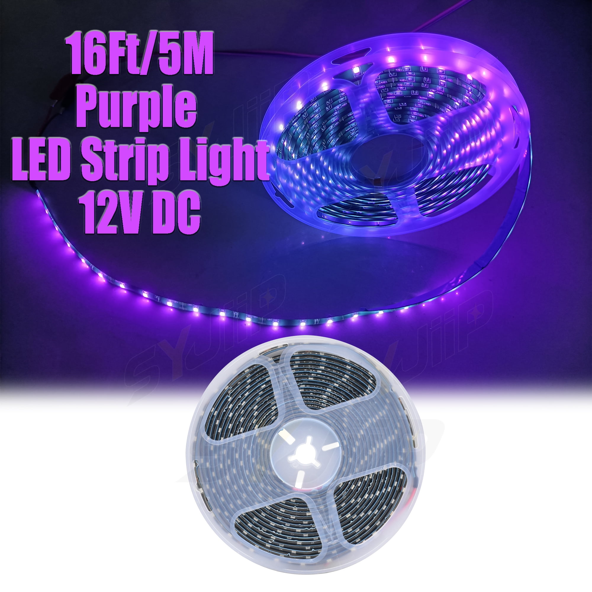 backup dato Temerity Purple UV Ultraviolet LED Strip Light 3528 SMD 5m 16.4ft Waterproof Boat  Car Blacklight - Walmart.com