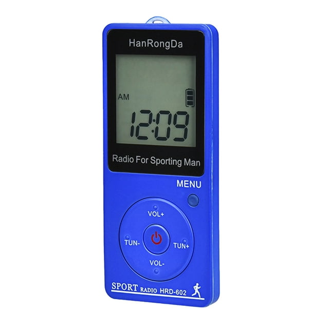Flmtop HRD-602 Radio Numérique Mini Facile à Utiliser Écran LCD FM/AM Radio de Poche Portable pour Randonnée