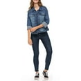 thumbnail image 3 of JuicyTrendz Women’s Classic Denim Jacket Mid Blue M – Button-Down, Long Sleeve, Stylish Outerwear Stretch Jean Jacket, 3 of 6