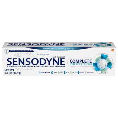 Sensodyne Complete Protection Fluoride Toothpaste for Sensitive Teeth, 3.4 (Best Toothpaste For Enamel Loss)