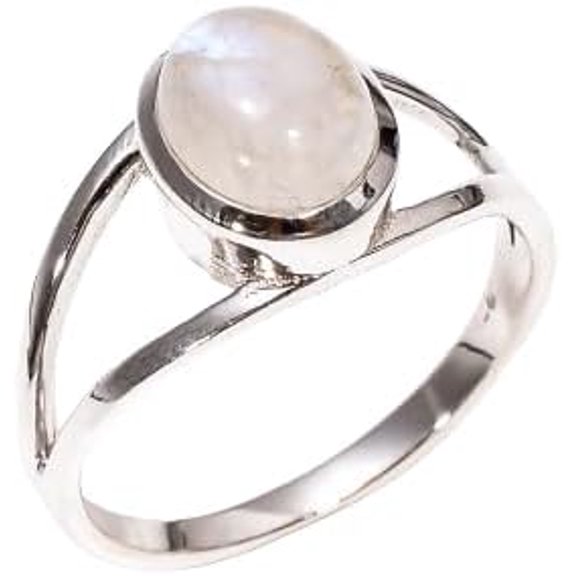 Moonstone 925 Sterling Silver Ring Handmade Jewelry for Women