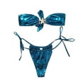 Caihaooo Bathing Suits Shorts 2024 Sexy Strapless Split Bikini Blue caihaooo-bathing-suits-shorts-2024-sexy-strapless-split-bikini-blue