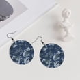 thumbnail image 5 of Navy Blue Digital Camouflage Dangle Round Lightweight Drop Circle Earrings For Women, 5 of 6