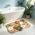 thumbnail image 6 of Flower Bath Mat, Cute Funny Colorful Bathroom Rugs Microfiber Absorbent Non Slip Bath Rug for Girls Women Shower, Bedroom Decor, Machine Washable, 26in X 24in, Khaki, 6 of 6
