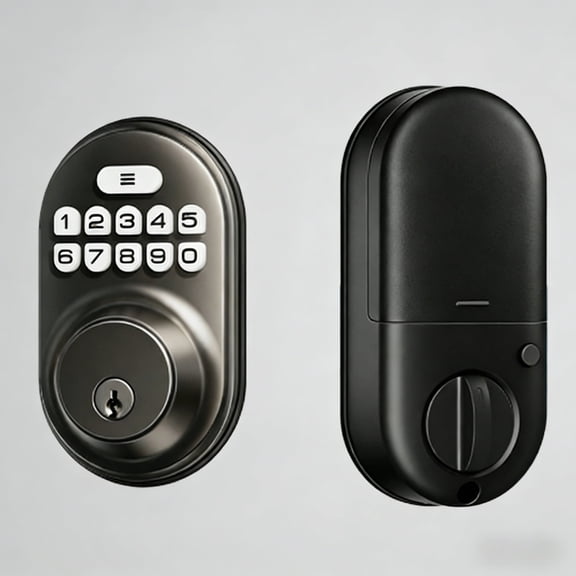 Veise Keyless Entry Door Lock with Keypad, Digital Smart Deadbolt Lock for Front Door, Matte Black, Easy Installation