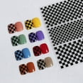 thumbnail image 4 of zhaomeidaxi Checkerboard Nail Stickers Decals, Black White Plaid Nail Art Supplies, Lightweight Adhesive Stickers Gel Polish Manicure Decoration Accessories, 4 of 7
