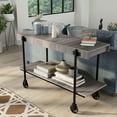thumbnail image 6 of Furniture of America Russe 1-Shelf Wood Natural Tone Sofa Table with Wheels, 6 of 7