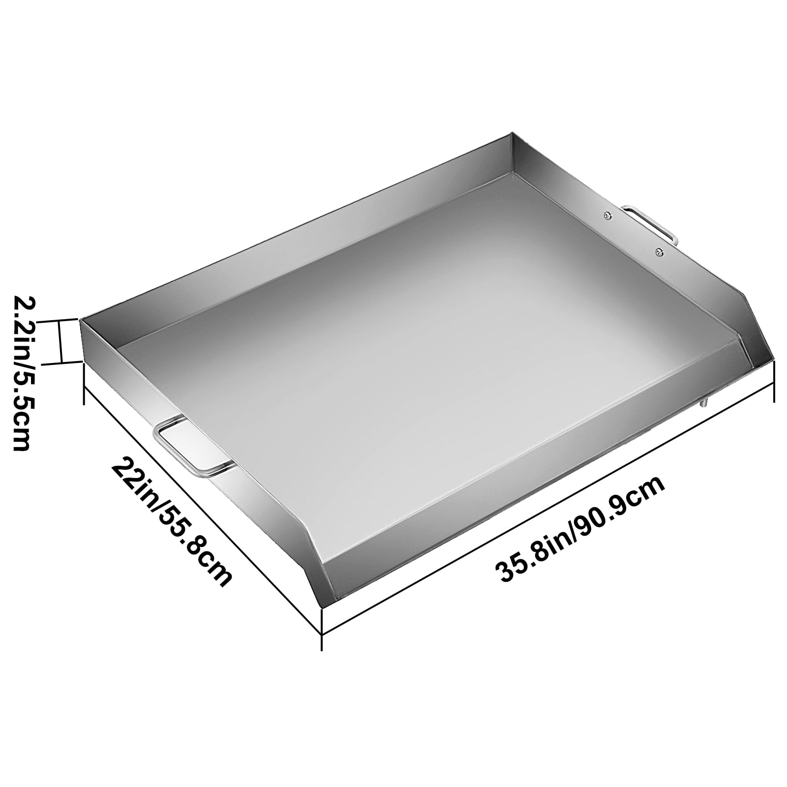 Stainless Steel Griddle,32 X 17 Universal Flat Top Rectangular Plate ,  BBQ Charcoal/Gas Grill with