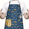 thumbnail image 2 of Cartoon Construction Vehicles Traffic Cones Apron-Garden Aprons for Women with Pockets-Cotton Linen Waterproof Kitchen Cooking Gardening Aprons Adjustable for Kitchen,Cooking,BBQ and Salon 33x27 Inch, 2 of 7