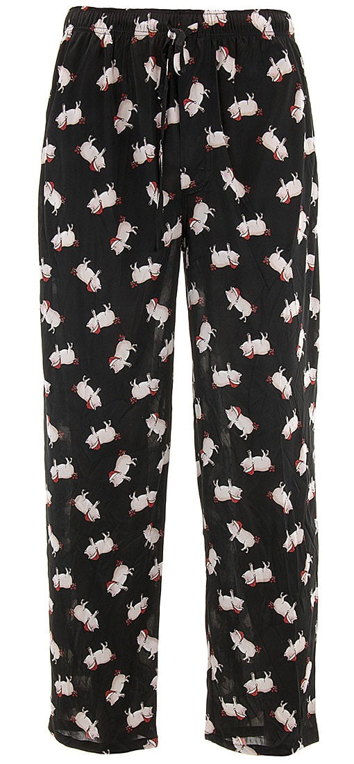 Intimo - Intimo Men's Santa Pig Black Satin Pajama Pants - Walmart.com ...