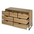 thumbnail image 4 of Aukfa 47.2" W Wood 7 Drawer Dresser, Wood Cabinet for Bedroom Living Room, Walnut, 4 of 7