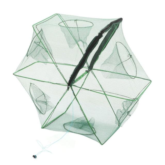 Piège à Appâts de Pêche Polygonal Piège Automatique Filet de Pêche Pliable Portable Cage à Crevettes