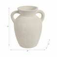 thumbnail image 3 of Amphora Vase for Living Room Decor - Ceramic Accent for Home and Study Table Display - Pottery Paper Mache Flower Vase for Bedroom Vanity, Kitchen Counter, or Office Decor - 10", White, 3 of 13