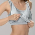 thumbnail image 2 of Camisole Tops for Women Grey Tank Built in Bra Layer Cropped Cami Tank Top Sleeping Tank Tops for Women, 2 of 9