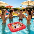thumbnail image 4 of Inflatable Pool Bar Drinks Cooler with Cup Holders Thickened PVC Floating Beverage Tray for Summer Pool Party Outdoor Entertainment, 4 of 6