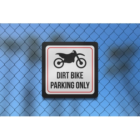 Dirt Bike Parking Only Print Black And White Black Plastic Bike Symbol ...