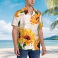 thumbnail image 5 of Xecao Sunflower 5 print Hawaiian shirt - a stylish short-sleeve button-down for men, perfect for casual beach and tropical outings., 5 of 9