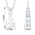 thumbnail image 3 of Rosec Jewels Pear Shape Moissanite Drop Pendant Necklace for Women (6X8 mm, D-VS1 Grade), 14K White Gold, 3 of 6