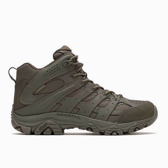MERRELL WORK Men's Moab 3 Mid Tactical Waterproof Boot Dark Olive - J004113