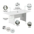 thumbnail image 3 of 72W x 36D Conference Table with Wood Base in White - Engineered Wood, 3 of 7