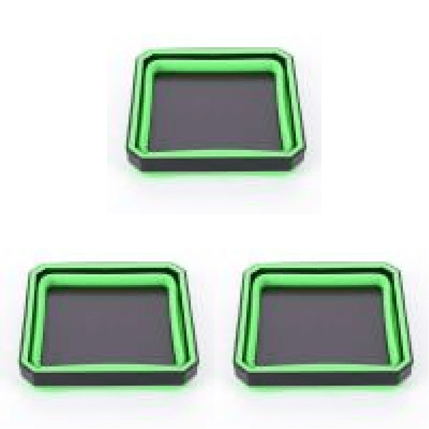 Caja Almacenamiento Piezas Herramientas Metal Bandeja Magnética Plegable 4 53 Pulgadas Color Verde