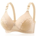 thumbnail image 4 of Gymayou Wireless Bra for Women Thin Lightweight Breathable No Underwire Bralette Gentle Gather Support Anti-Sagging Comfortable Bras White 36, 4 of 9